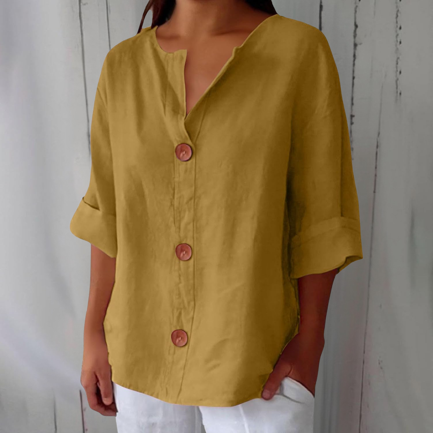 Women's Solid Cotton Blouse