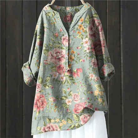 Women's Floral Cotton Blouse