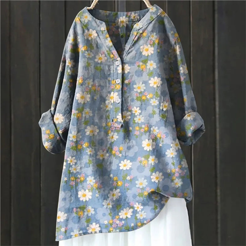 Women's Floral Cotton Blouse