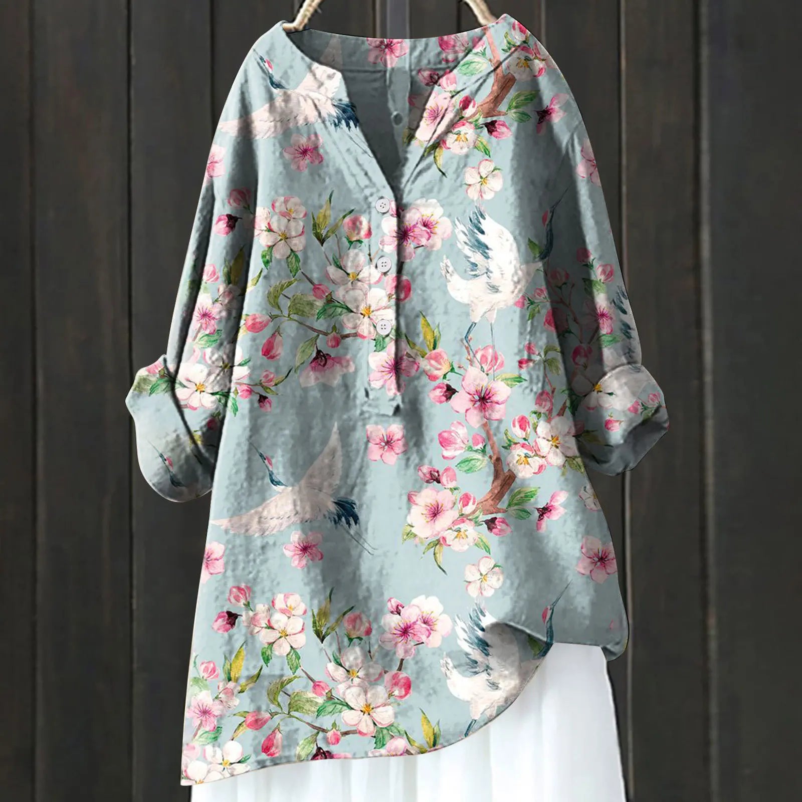 Women's Floral Cotton Blouse