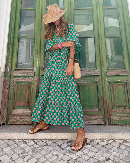 Women's Boho Maxi Cotton Dress