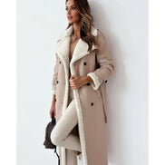 Women's Solid Teddy-Lined Trench Coat