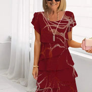 Women's Floral Chiffon Tiered Dress