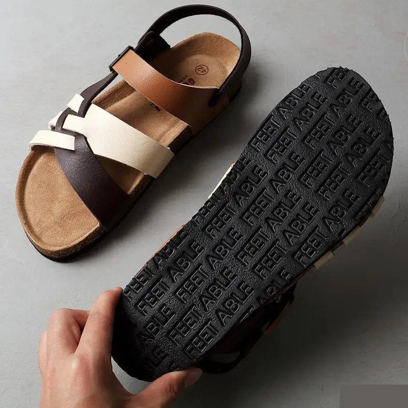 Women's Neutral Leather Sandals