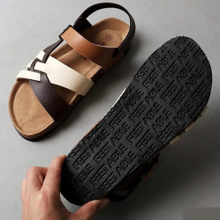 Women's Neutral Leather Sandals
