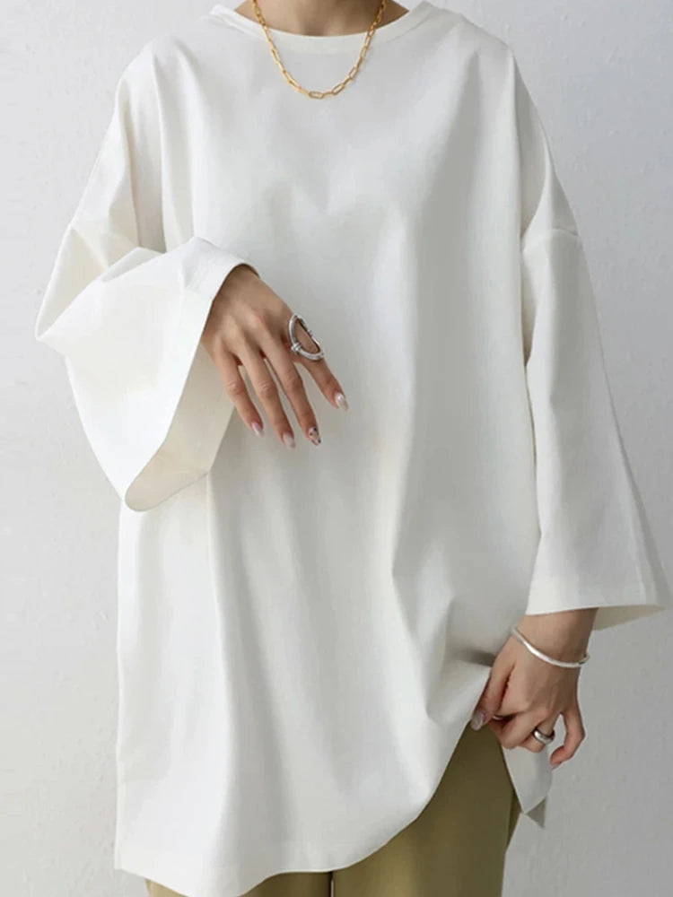 Women's Solid Cotton Blouse Shirt
