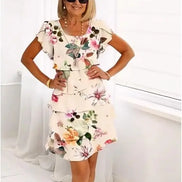 Women's Floral Chiffon Tiered Dress