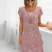 Women's Floral Chiffon Tiered Dress