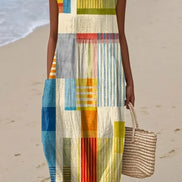 Women's Solid Art Midi Dress