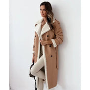 Women's Solid Teddy-Lined Trench Coat