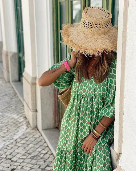 Women's Boho Maxi Cotton Dress