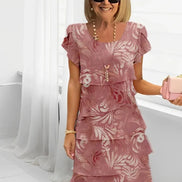 Women's Floral Chiffon Tiered Dress