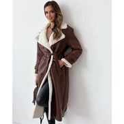 Women's Solid Teddy-Lined Trench Coat