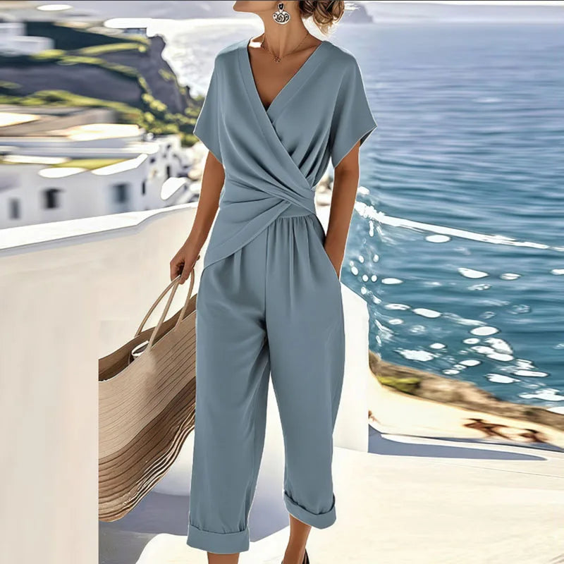 Women's Solid Cotton Two-Piece Set