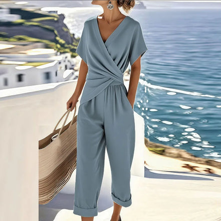 Women's Solid Cotton Two-Piece Set
