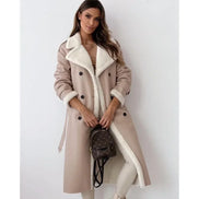 Women's Solid Teddy-Lined Trench Coat