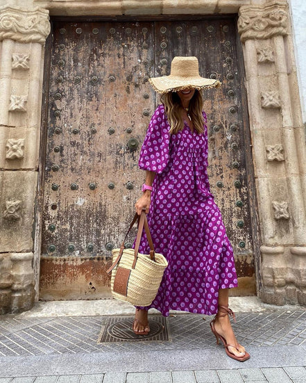 Women's Boho Maxi Cotton Dress