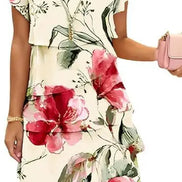 Women's Floral Chiffon Tiered Dress