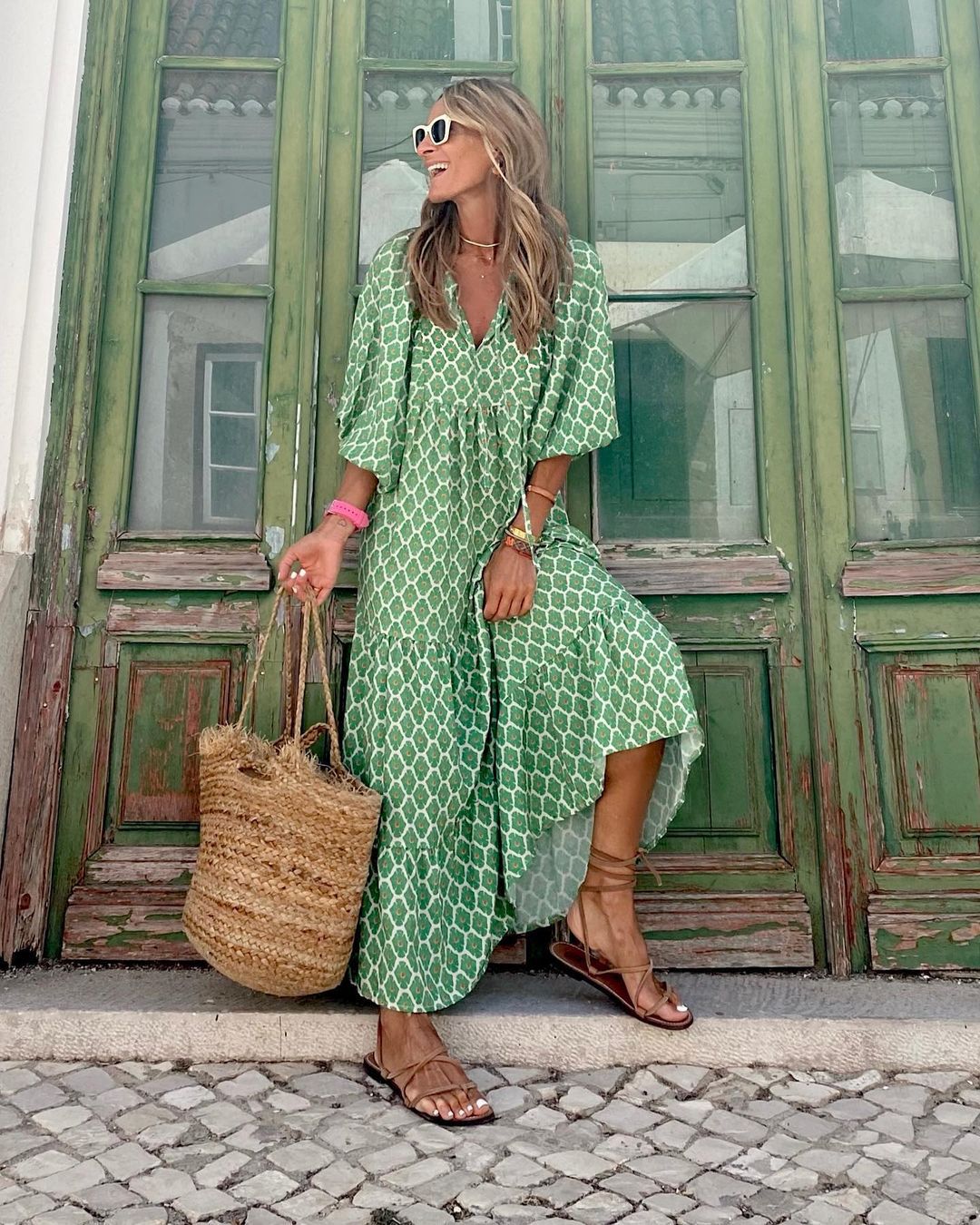 Women's Boho Maxi Cotton Dress