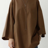 Women's Solid Cotton Blouse Shirt