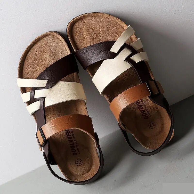 Women's Neutral Leather Sandals