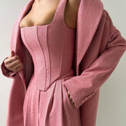 Women's Solid Crepe Blazer Set