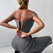 Women's Solid Crepe Blazer Set