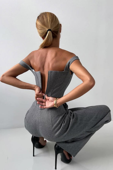 Women's Solid Crepe Blazer Set