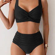 Women's Solid Fabric Bikini Set