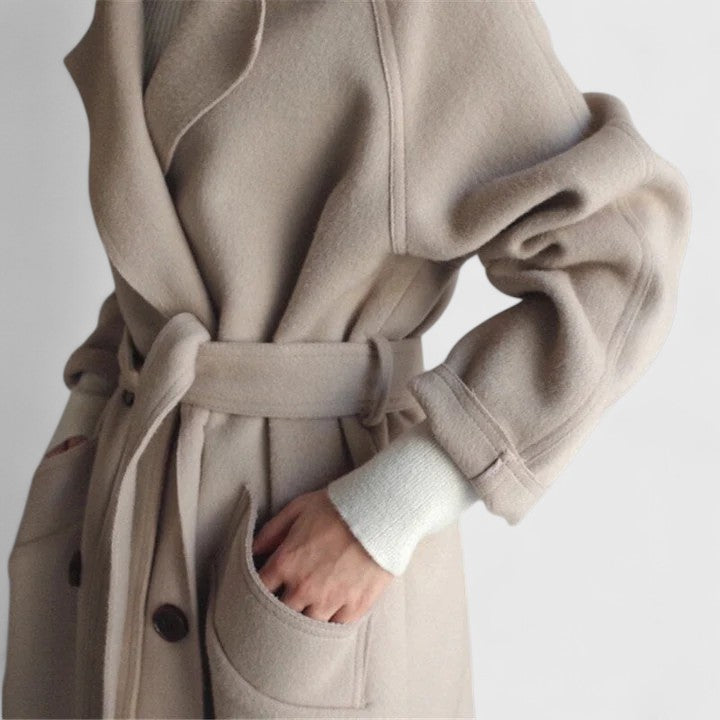 Women's Solid Wool Coat