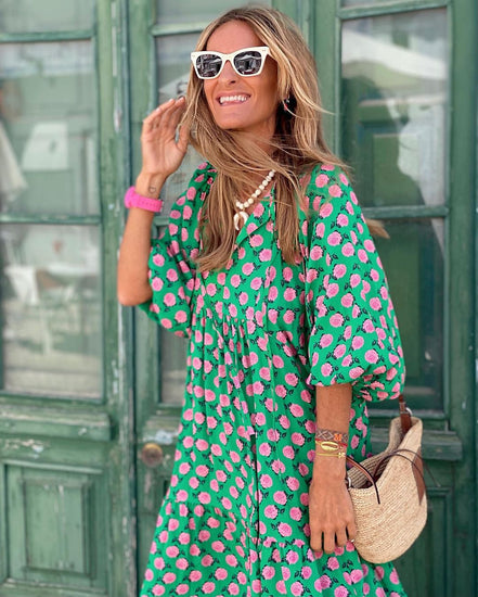 Women's Boho Maxi Cotton Dress