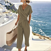 Women's Solid Cotton Two-Piece Set