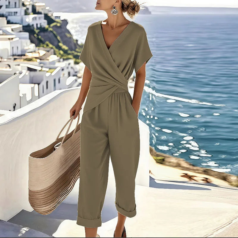 Women's Solid Cotton Two-Piece Set