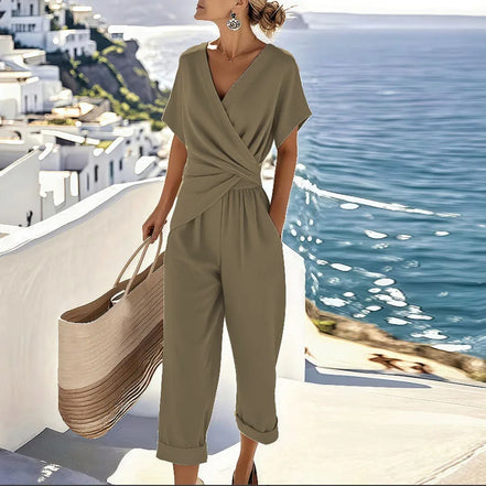 Women's Solid Cotton Two-Piece Set
