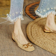 Women's Neutral Leather Sandals