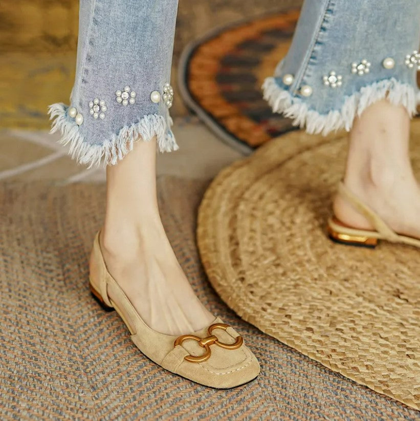 Women's Neutral Leather Sandals