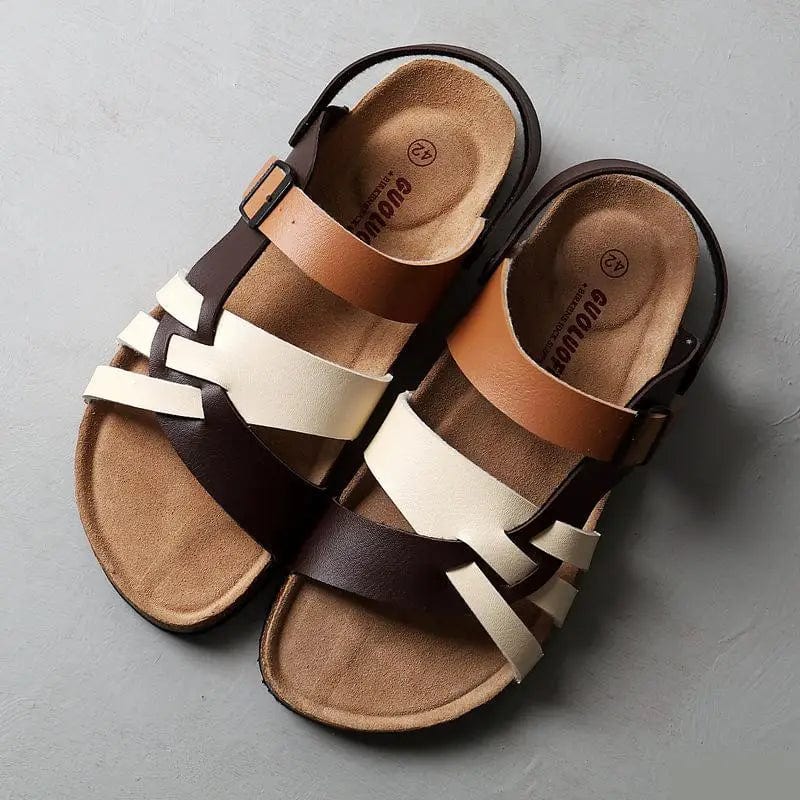 Women's Neutral Leather Sandals