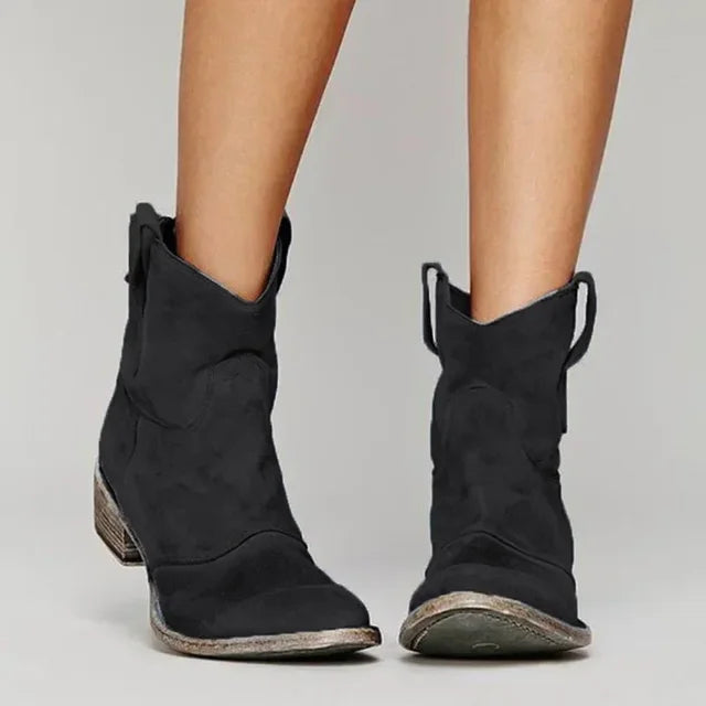 Women's Brown Leather Cowboy Boots