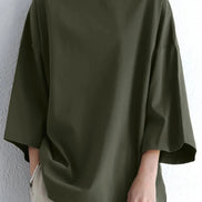 Women's Solid Cotton Blouse Shirt