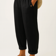 Women's Solid Linen-Cotton Trousers