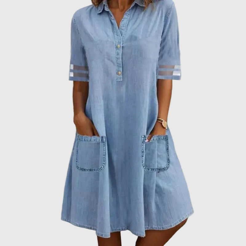 Women's Blue Denim Mini Dress