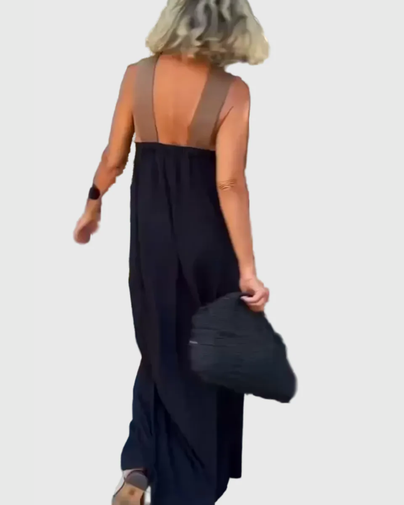 Women's Solid Chiffon Maxi Dress
