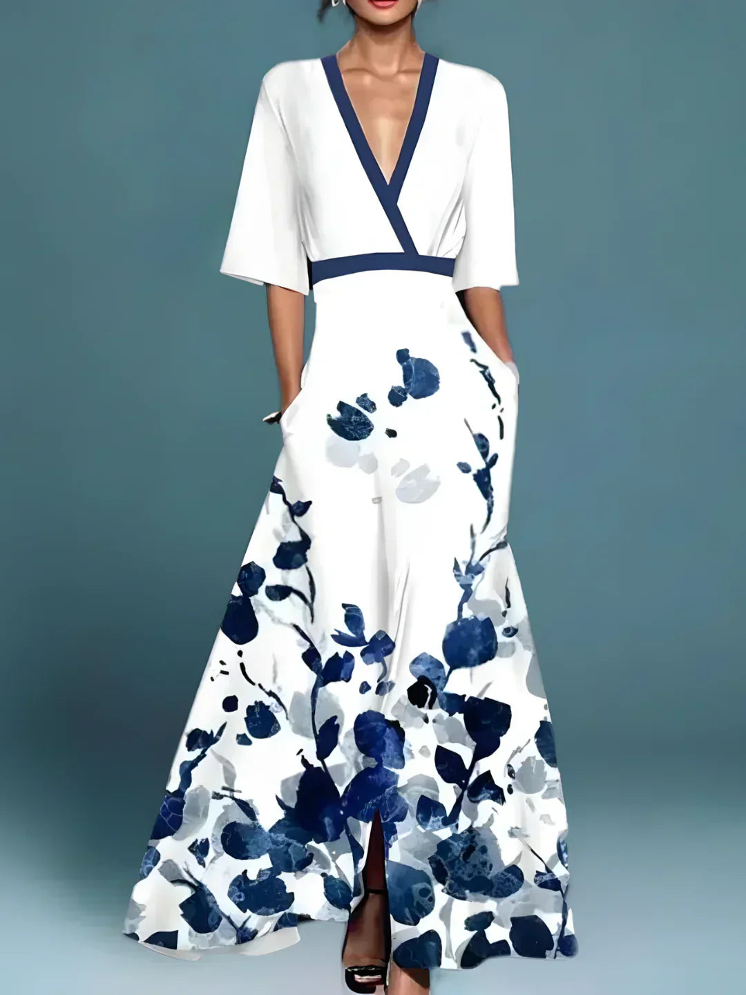 Women's Floral Satin Dress