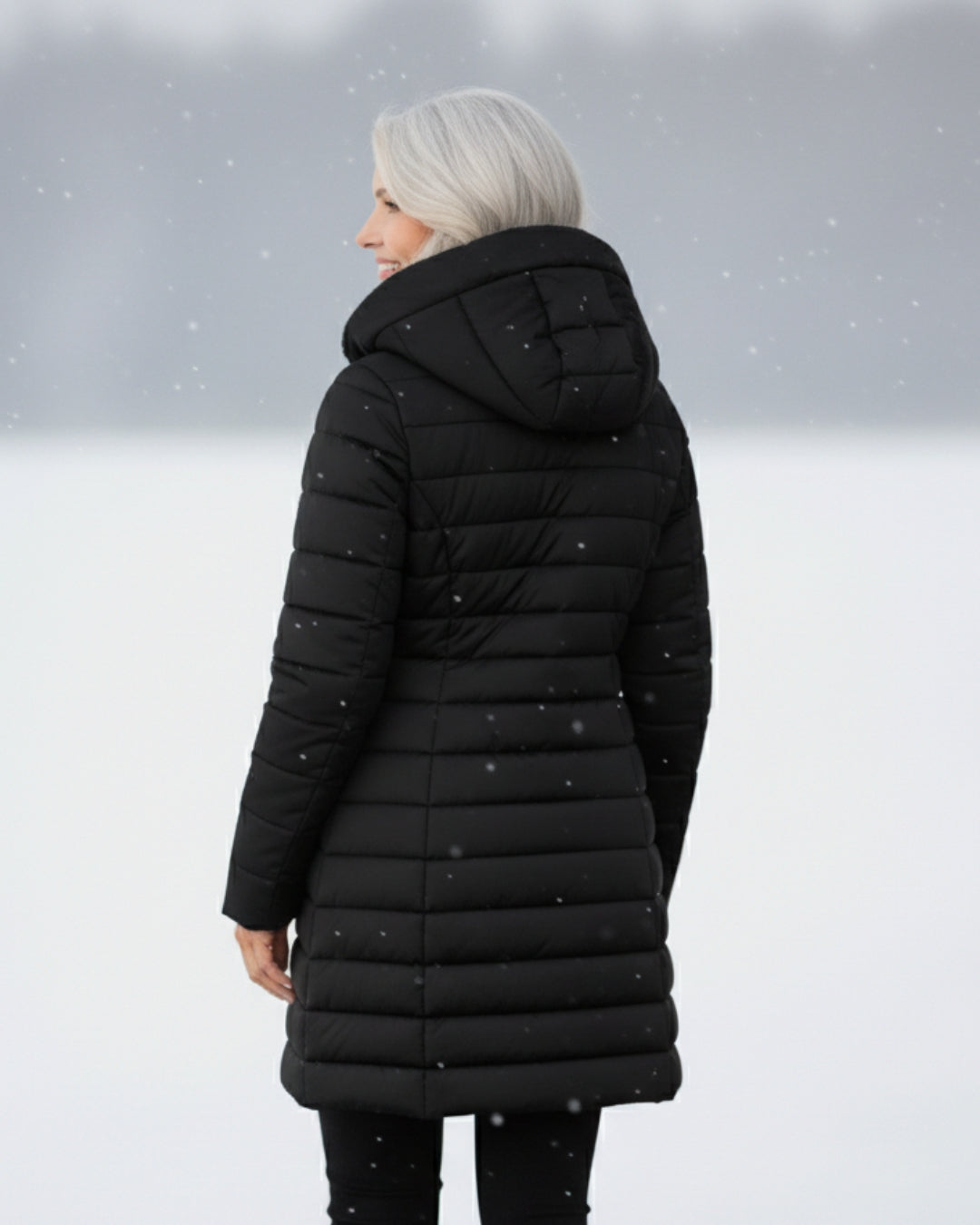 Women's Solid Fleece Puffer Coat