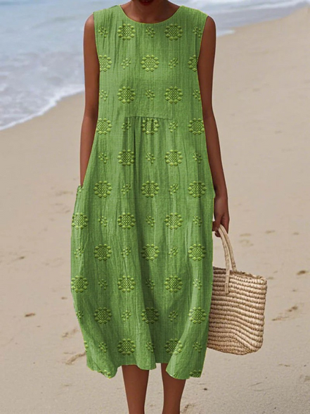 Women's Patterned Midi Dress
