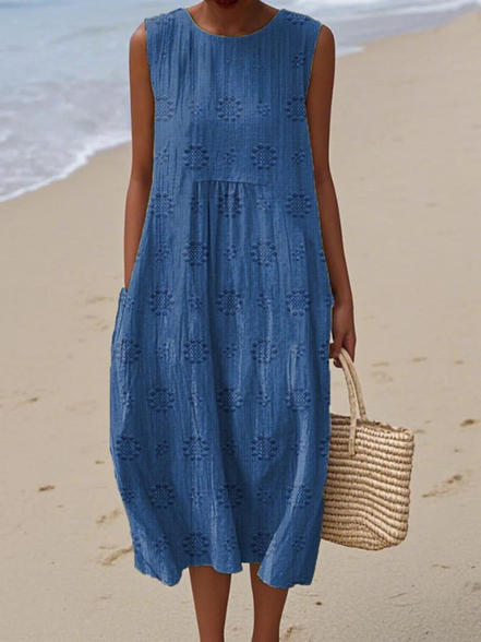 Women's Embroidered Midi Dress