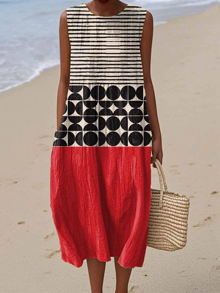 Women's Colourblock Jersey Midi Dress