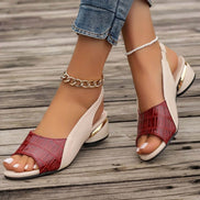 Women's Neutral Leather Low Heel Sandals