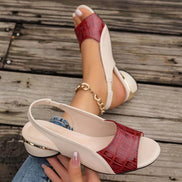 Women's Neutral Leather Low Heel Sandals