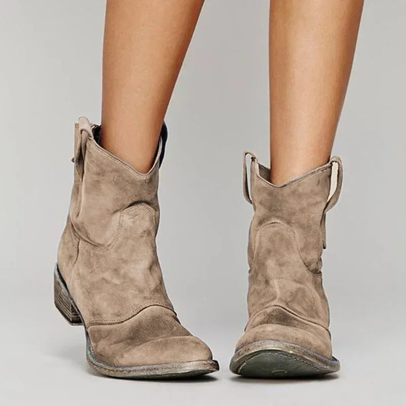 Women's Vintage Leather Ankle Boots